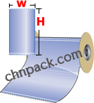 shape of plastic flat bag on roll