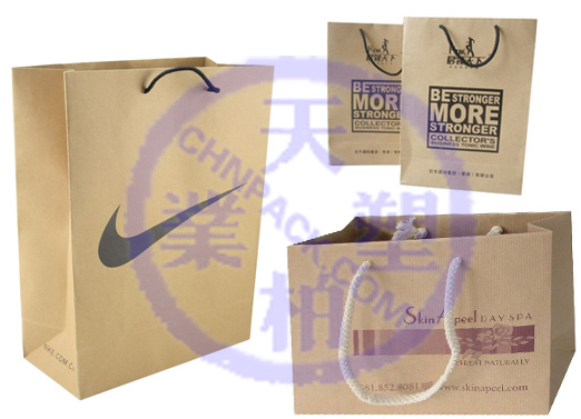kraft paper bag with PP rope or cotton rope
